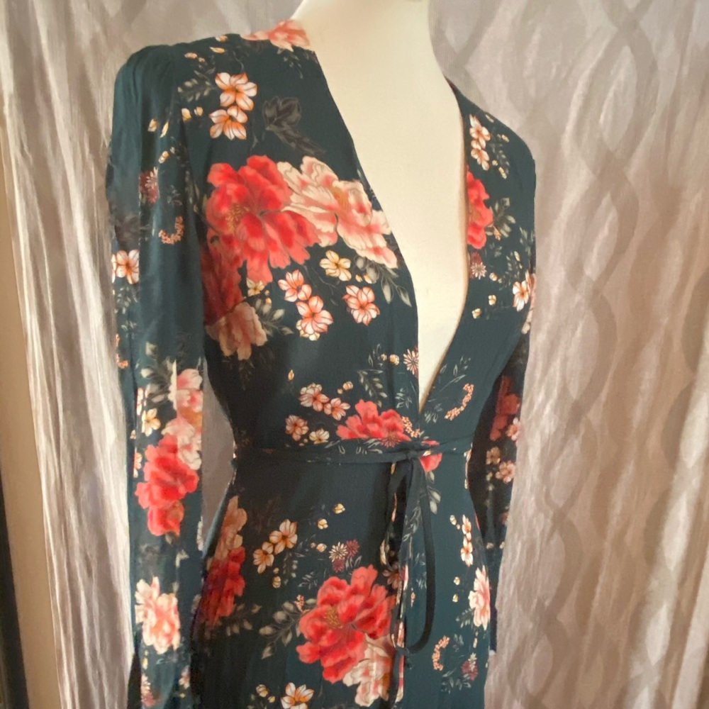 Emerald green kimono style maxi dress